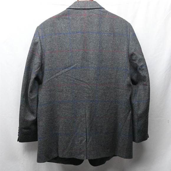 Arnie II 46L Gray Windowpane Flannel Tweed 2 Button Blazer Jacket Sport Coat‎ - Picture 10 of 10